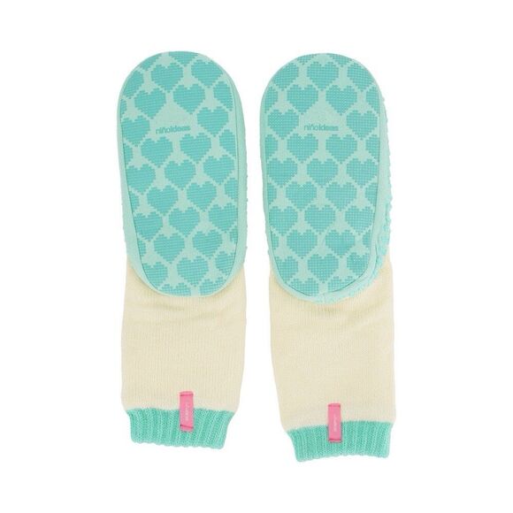 Casaideas Kids Shearling Knit Slipper Socks Size 22CM Green Chevron Rainbow - Picture 2 of 5